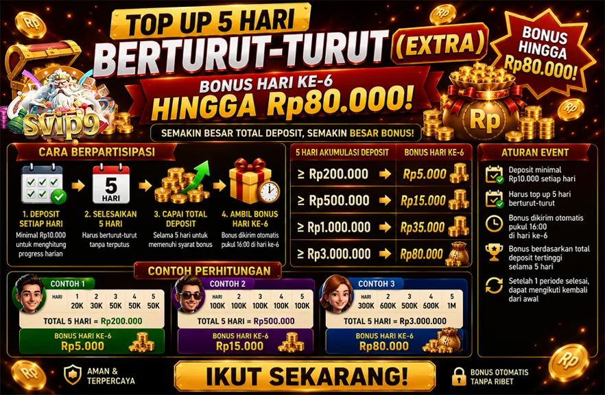 TOP UP 5 HARI BERTURUT-TURUT (EXTRA)